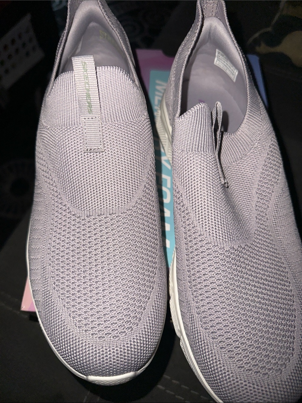 Women’s Slip-On Knit Sneakers — Light Lavender